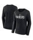 ფოტო #1 პროდუქტის Women's Black Las Vegas Raiders Plus Size Foiled Play Long Sleeve T-shirt