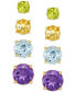 Multi-Stone Stud Earring Set in 18k Gold over Sterling Silver (5-9/10 ct. t.w.)