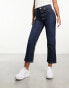 ASOS DESIGN cropped comfort stretch straight leg jeans in rinse wash