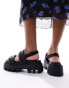 Buffalo Flora TS Quilt flat sandals in black