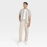 Фото #2 товара Men's Regular Fit Linen Straight Trousers - Goodfellow & Co Light Taupe XL