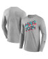 Фото #1 товара Branded Men's Heather Gray Paris 2024 Bold Stripe Long Sleeve T-Shirt