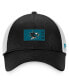 Фото #4 товара Men's Black, White San Jose Sharks Authentic Pro Rink Trucker Snapback Hat