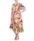 ფოტო #3 პროდუქტის Plus Size Printed Asymmetrical-Hem Midi Dress
