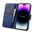 Фото #1 товара Чехол для смартфона ICARER iPhone 14 Pro Max 2w1 кожаный с карманом Anti-RFID синий