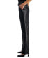 Фото #3 товара Petite Faux-Leather Belted Trousers, Created for Macy's