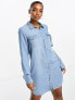 Фото #8 товара Платье женское Vero Moda – Мини-джинсовое в голубом цвете
