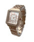 Фото #5 товара Two Tone Small Square and Rhinestones Metal Band Women Watch