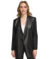 ფოტო #1 პროდუქტის Women's Faux-Leather Combo Jacket