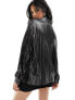 Фото #7 товара Pimkie metallic pleated oversized shirt in black