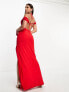 ASOS DESIGN Tall cap sleeve strappy open back bias maxi dress in red Красный, 34 - фото #3