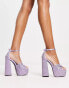 Фото #6 товара Tammy Girl embellished platform heeled sandals in lilac