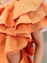 Фото #7 товара ASOS EDITION premium raw edge one shoulder ruffle maxi dress in orange