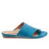 Softwalk Corsica S2002-462 Womens Blue Wide Leather Slides Sandals Shoes