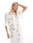 Фото #4 товара Hope & Ivy Maternity embroidered wrap maxi dress in ivory