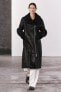 Фото #1 товара Двустороннее длинное пальто в байкерском стиле — zw collection ZARA