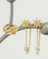 ფოტო #4 პროდუქტის 2-Pc. Set Citrine (3/8 ct. t.w.) & Lab-grown White Sapphire (1/20 ct. t.w.) Huggie Hoop and Chain Drop Earrings in 14k Gold-Plated Sterling Silver