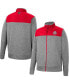 Men's Gray, Scarlet Ohio State Buckeyes Putter Herringbone Full-Zip Jacket