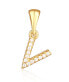 Фото #1 товара Gold-plated pendant with zircons letter "V" SVLP0948XH2BIGV