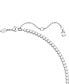 ფოტო #5 პროდუქტის Rhodium-Plated Mixed Crystal Tennis Necklace, 15" + 2-3/4"