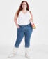 ფოტო #1 პროდუქტის Plus Size High Rise Dip-Dye Straight-Leg Jeans, Created for Macy's