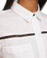 Фото #9 товара Women's Collared Cotton Logo Lace Shirt