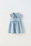 Denim dress with peter pan collar