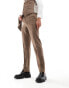 Фото #2 товара ASOS DESIGN slim wool blend suit trousers in brown