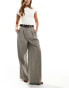 Фото #2 товара ASOS DESIGN belted tailored trouser in brown stripe