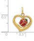 ფოტო #4 პროდუქტის Ladybug Heart Charm Pendant in 14k Gold