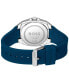 ფოტო #3 პროდუქტის Men's Walker Quartz Basic Calendar Blue Silicone Watch 41mm