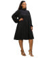 ფოტო #3 პროდუქტის Plus Size Amal Mock Neck Dress