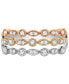 ფოტო #3 პროდუქტის Diamond Tricolor Triple Band Ring (1/4 ct. t.w.) in 14k Gold, White & Rose Gold, Created for Macy's