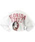 Фото #8 товара Women's White Florida State Seminoles Raw Hem Cropped Long Sleeve T-shirt