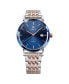 ფოტო #1 პროდუქტის Magno Swiss Rose Gold Plated Men's 40mm Watch - Blue & Rose Dial