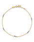 ფოტო #1 პროდუქტის Cable and Rope Chain Anklet in 14k Yellow and White Gold