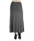 Фото #3 товара Women Elastic Waist Solid Color Maxi Skirt