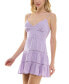 ფოტო #3 პროდუქტის Juniors' V-Neck A-Line Tiered Mini Dress