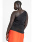 ფოტო #2 პროდუქტის Plus Size One Shoulder Shirred Top