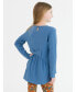 ფოტო #4 პროდუქტის Toddler Girls Waffle Knit Long Sleeve Bow Back Top