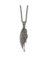 Фото #1 товара Chisel antiqued and Marcasite Wing Pendant Singapore Chain Necklace