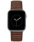 Фото #1 товара Men's Brown Stitched Pattern Premium Leather Band Compatible with 42/44/45/Ultra/Ultra 2 Apple Watch