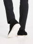 Фото #3 товара ASOS DESIGN lace up derby shoes in black suede with white contrast sole