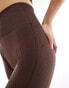 ASOS 4505 Seamless contour rib high waist gym leggings in brown