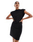 Фото #3 товара Vero Moda jersey sharp shoulder mini dress in black