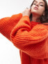 Фото #7 товара Topshop knitted volume sleeve fluffy jumper in orange