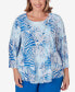 Фото #1 товара Plus Size Neptune Beach Seashell Embellished Top with Necklace