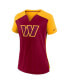 ფოტო #2 პროდუქტის Women's Burgundy, Gold Washington Commanders Impact Exceed Performance Notch Neck T-shirt