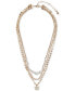 ფოტო #2 პროდუქტის Gold-Tone Mother-of-Pearl Butterfly Layered Convertible Pendant Necklace, 15-1/2" + 3" extender