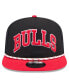 ფოტო #3 პროდუქტის Men's Black/Red Chicago Bulls Throwback Team Arch Golfer Snapback Hat